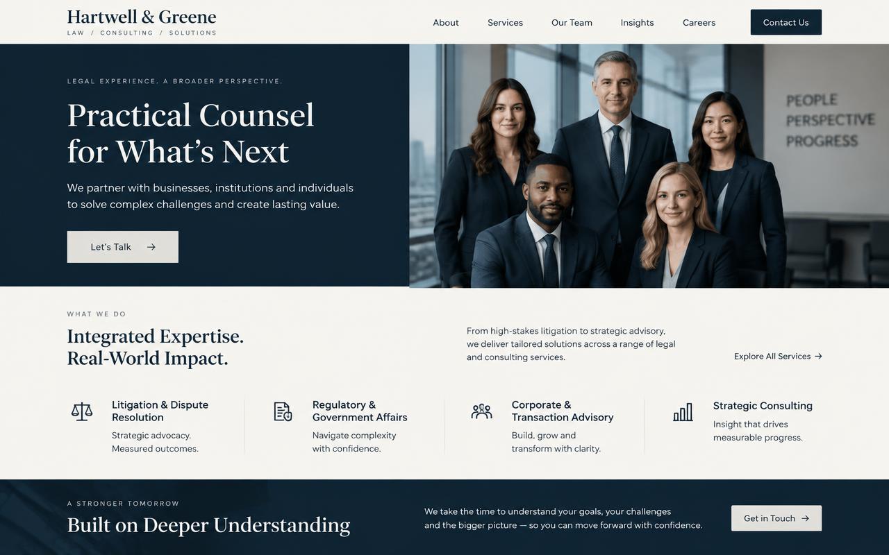 Professional Services concept website design