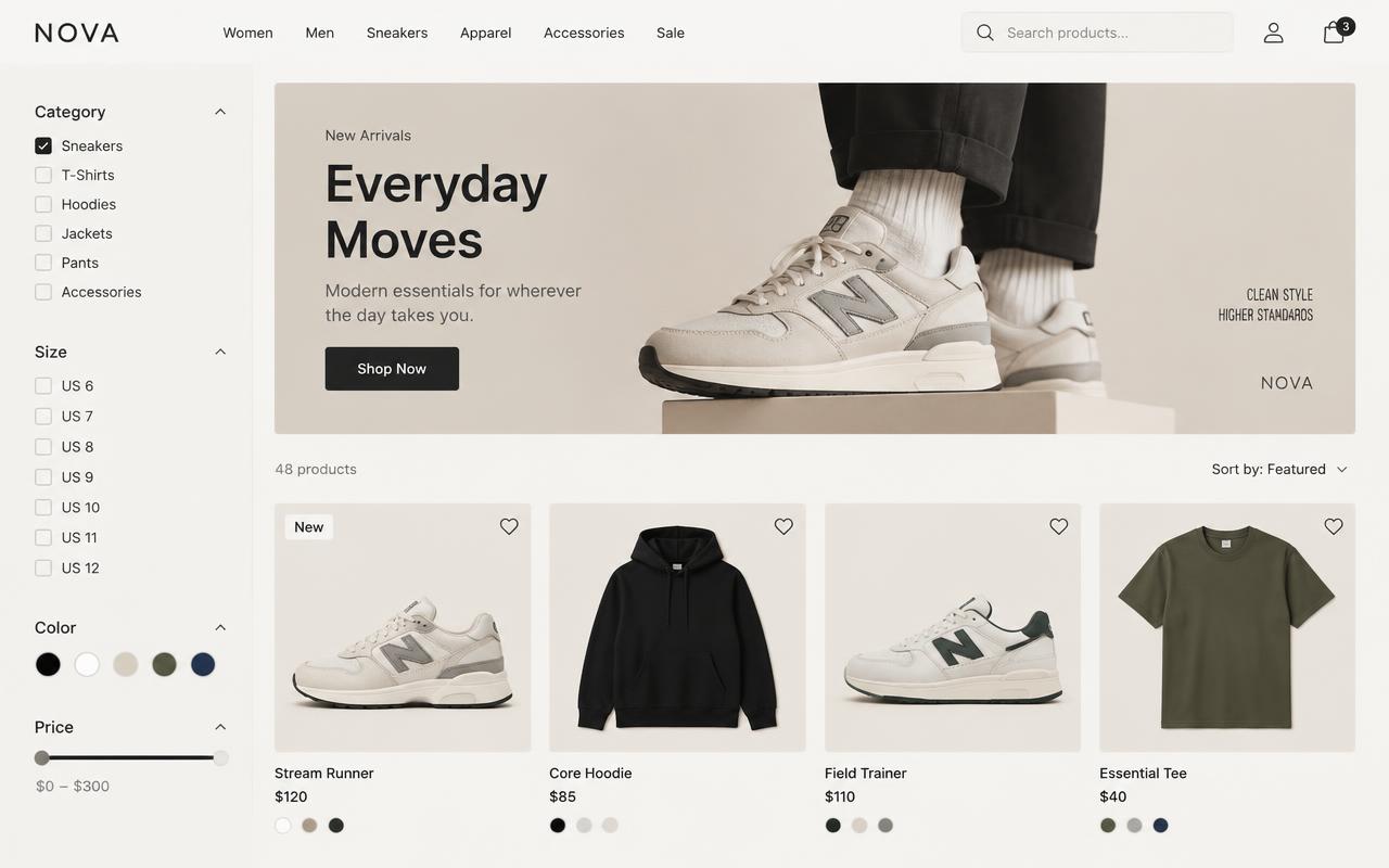 Online Store concept website design